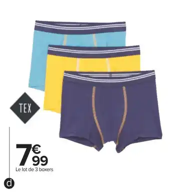 Carrefour Tex boxers garçon offre