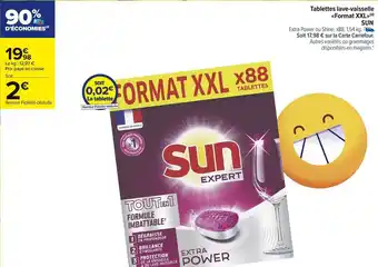Carrefour Market Sun tablettes lave-vaisselle format xxl offre