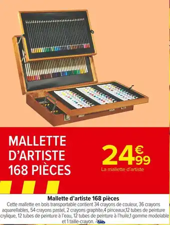 Carrefour Market Mallette d’artiste 168 pièces offre