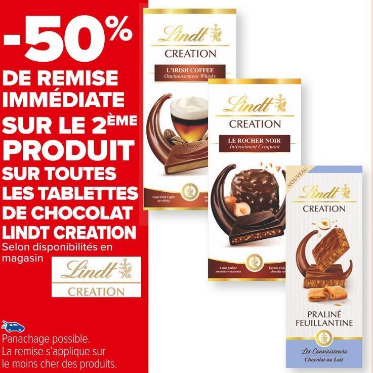 Promo Lindt bon plan sur toutes les tablettes de chocolat lindt