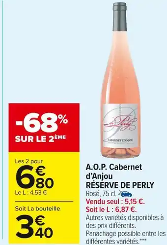 Carrefour Market Réserve de perly a.o.p. cabernet d’anjou offre