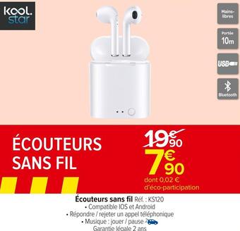 Carrefour Market Kool star écouteurs sans fil offre