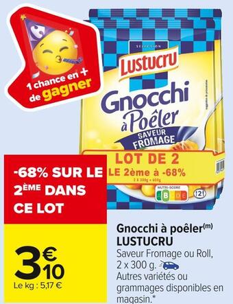 Carrefour Market Lustucru gnocchi à poêler offre