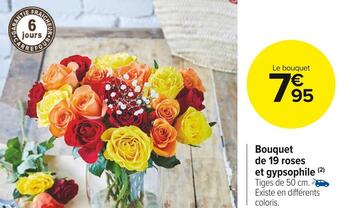 Carrefour Market Bouquet de 19 roses et gypsophile offre