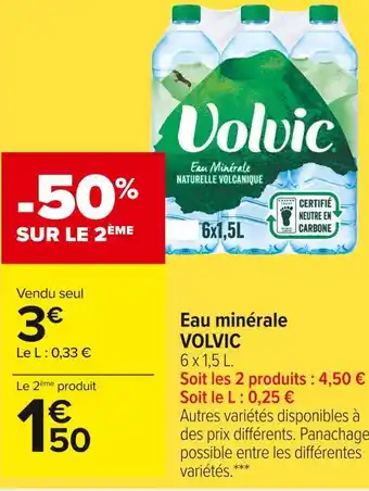Carrefour Market Volvic eau minérale offre