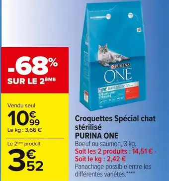 Carrefour Market Purina one croquettes spécial chat stérilisé offre