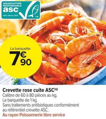 Carrefour Market Crevette rose cuite asc offre