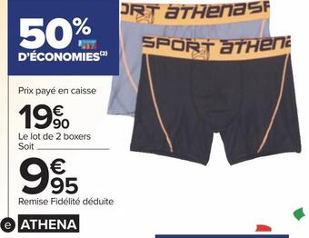 Carrefour Athena boxers homme offre