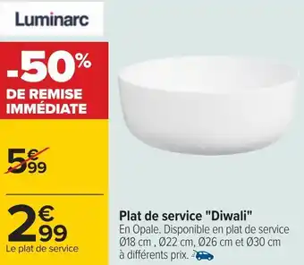 Carrefour Luminarc plat de service "diwali" offre
