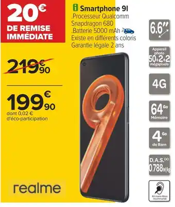 Carrefour Realme smartphone 9i offre
