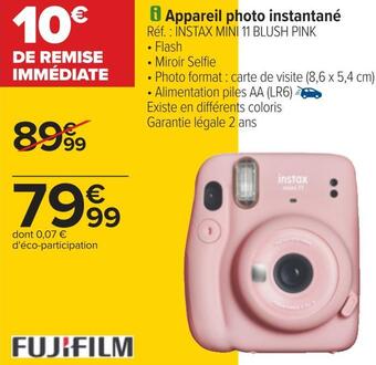Carrefour Fujifilm appareil photo instantané offre