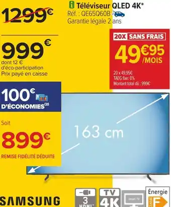 Carrefour Samsung téléviseur qled 4k offre