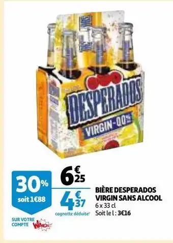 Auchan Bière desperados virgin sans alcool offre
