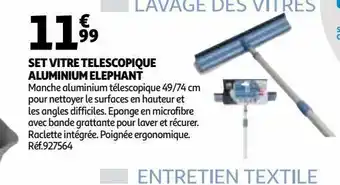 Auchan Set vitre telescopique aluminium elephant offre