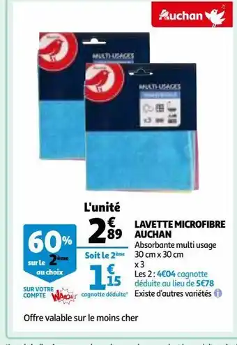 Auchan Lavette microfibre auchan offre