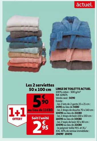 Auchan Linge de toilette actuel offre