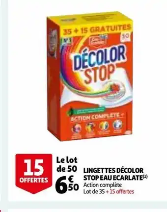 Auchan Supermarché Lingettes décolor stop eau ecarlate(1) offre
