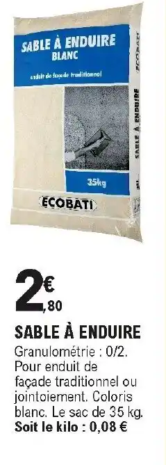 E.Leclerc Brico Sable à enduire offre