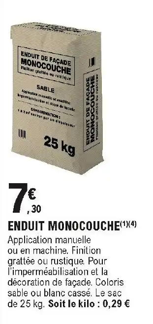 E.Leclerc Brico Enduit monocouche offre