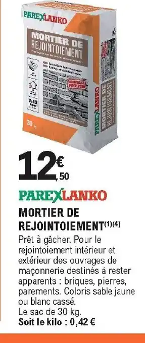 Mortier de rejointoiement