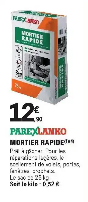 E.Leclerc Brico Mortier rapide offre