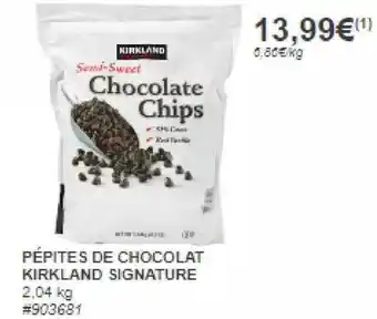 Costco Pépites de chocolat kirkland signature offre