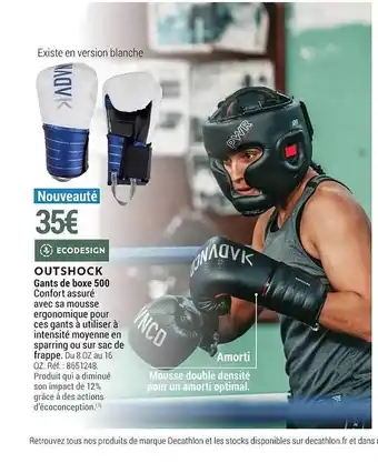 Decathlon Gants de boxe 500 outshock offre
