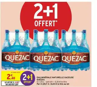 Eau Minérale Naturelle Gazeuse Quézac 2+1 Offert