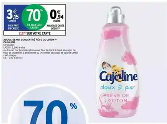 Intermarché Hyper Adoucissant Concentré Rêve De Coton Cajoline offre