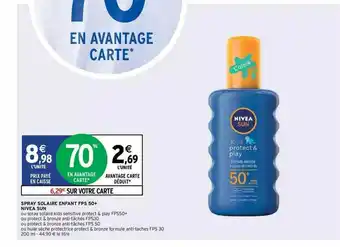 Intermarché Hyper Spray Solaire Enfant Fps 50+ Nivea Sun offre