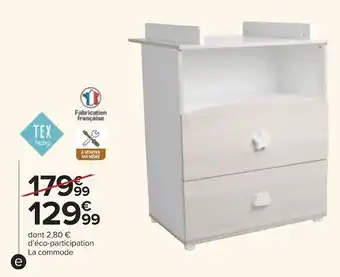 Carrefour Tex baby commode bois offre