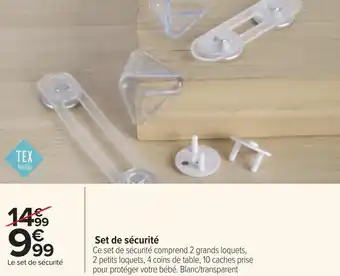 Carrefour Tex baby set de sécurité offre