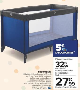 Carrefour Lit parapluie offre