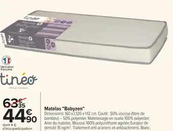 Carrefour Tinéo matelas "babyzen" offre