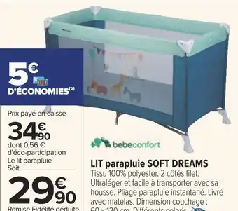 Carrefour Bébéconfort lit parapluie soft dreams offre