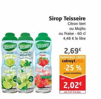Colruyt Sirop teisseire offre