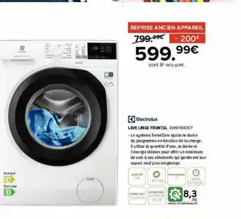 Gitem Lave linge frontal electrolux offre