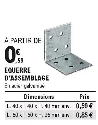 E.Leclerc Brico Equerre d'assemblage offre