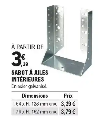Sabot à ailes intérieures