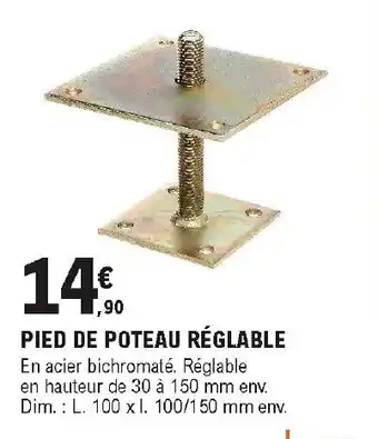 E.Leclerc Brico Pied de poteau réglable offre