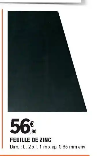 E.Leclerc Brico Feuille de zinc offre