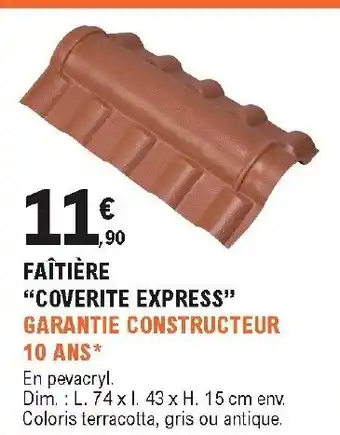 E.Leclerc Brico Faîtière coverite express offre