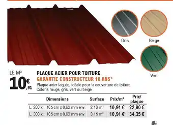 E.Leclerc Brico Plaque acier pour toiture offre