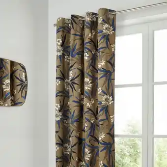 Rideau en coton imprime fleur de lotus