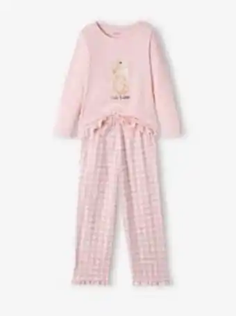 Vertbaudet Pyjama fille lapin en jersey et flanelle - rose clair offre