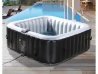 Spa gonflable nice en pvc - 6 places - gris/noir