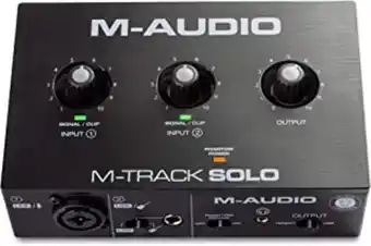 M-audio m-track solo interface audio ou carte son usb avec 1 entrée pour microphone et logiciels