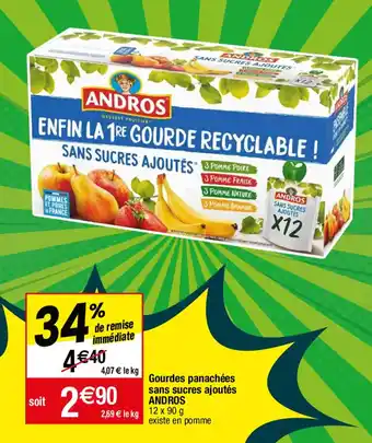 Migros ANDROS gourdes panachées sans sucres ajoutés offre
