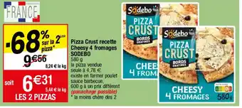 Migros SODEBO pizza crust recette cheesy 4 fromages offre