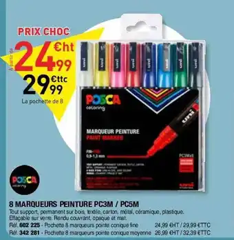 8 marqueurs peinture pc3m-pc5m posca